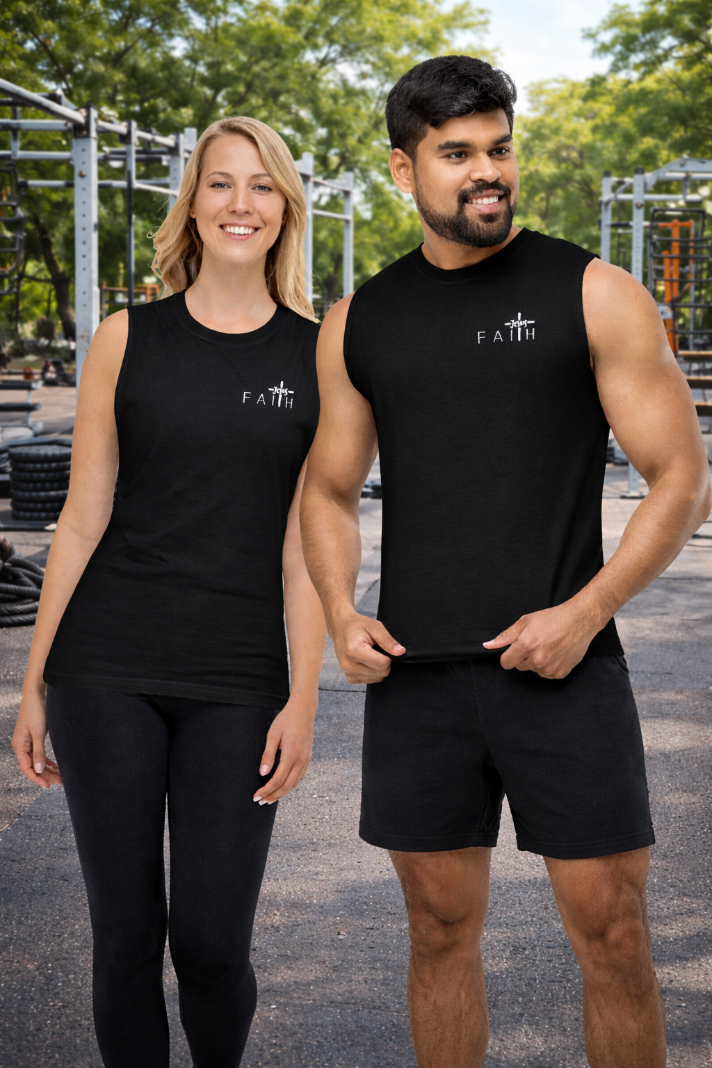 Keep the Faith Unisex Black Muscle Shirt
