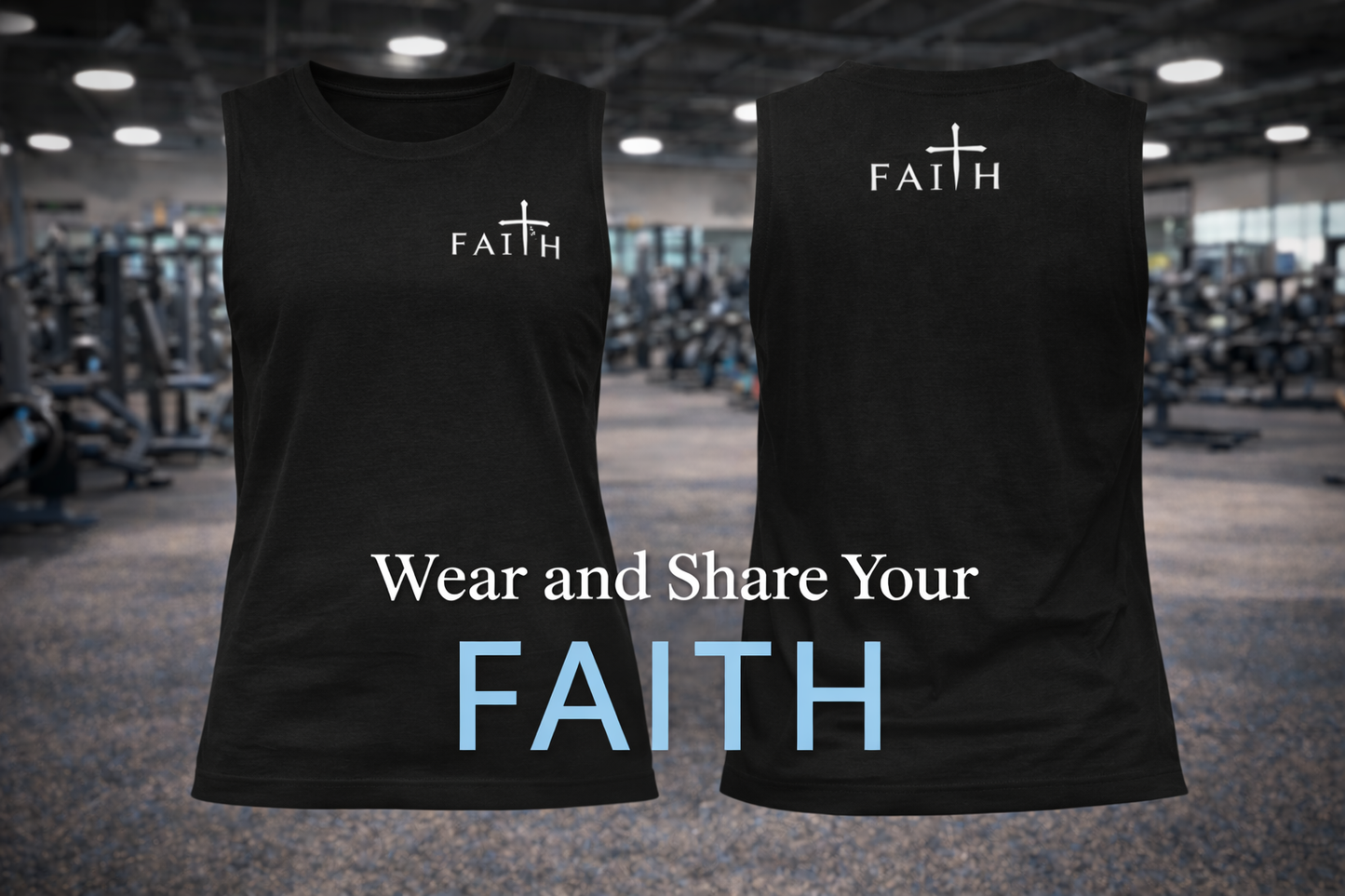Keep the Faith Unisex Black Muscle Shirt