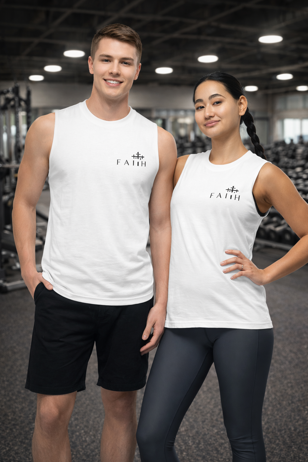 Keep the Faith Unisex White Muscle Shirt