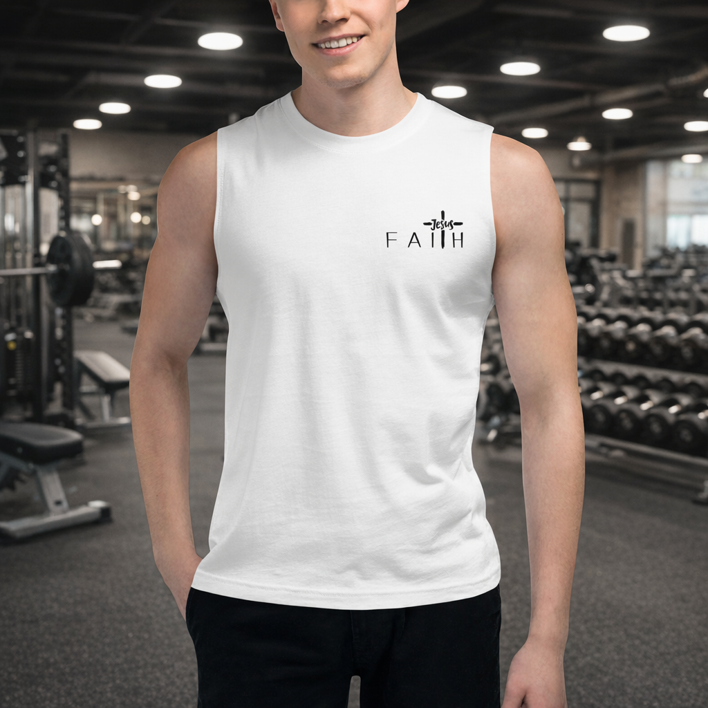 Keep the Faith Unisex White Muscle Shirt